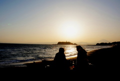 海辺でおしゃべり