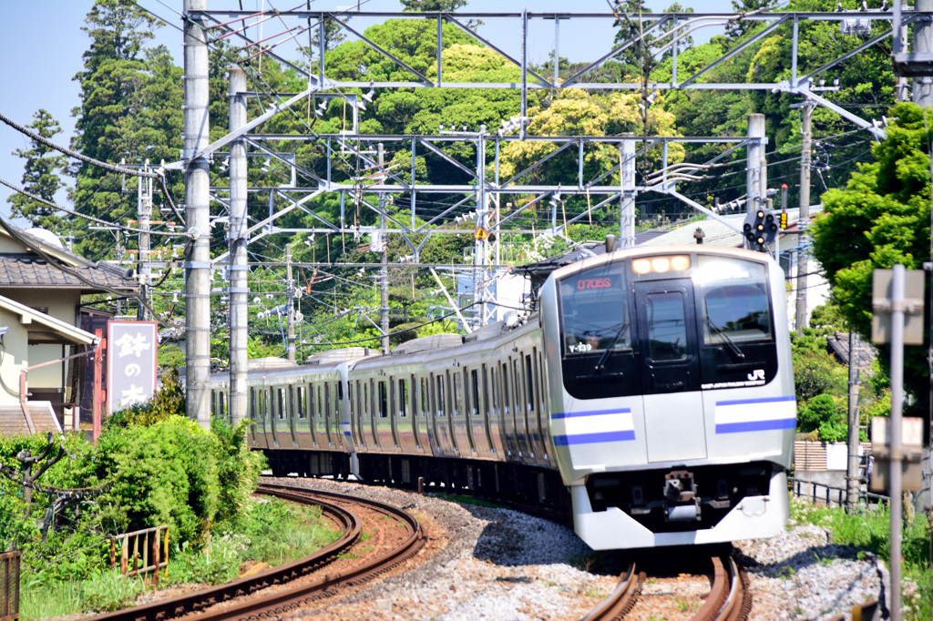 北鎌倉駅にて。