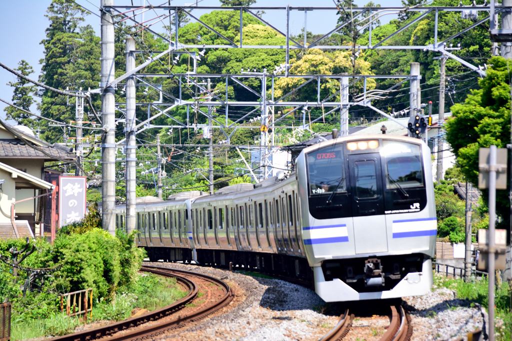 北鎌倉駅にて。