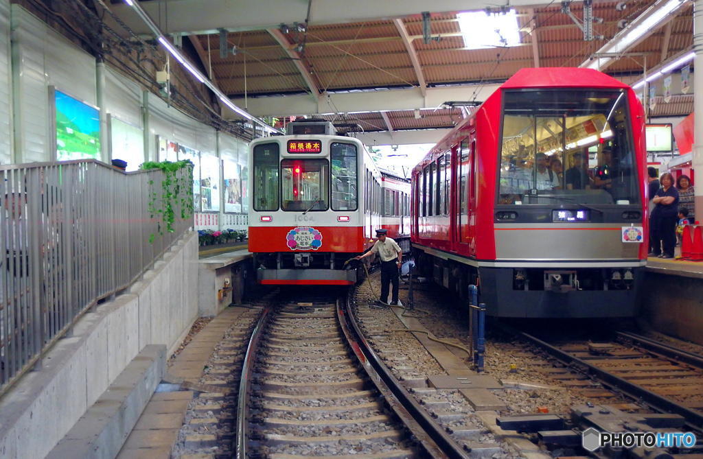 箱根湯本駅にて