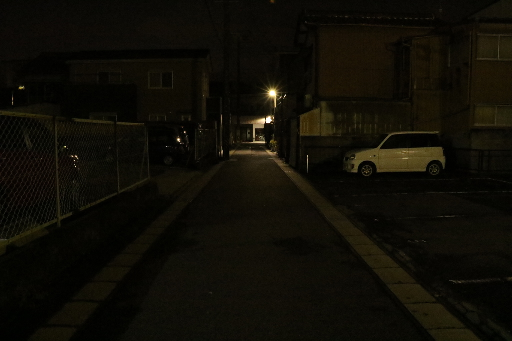 夜の街を歩く。