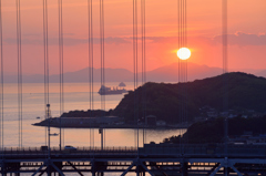 瀬戸大橋の夕景