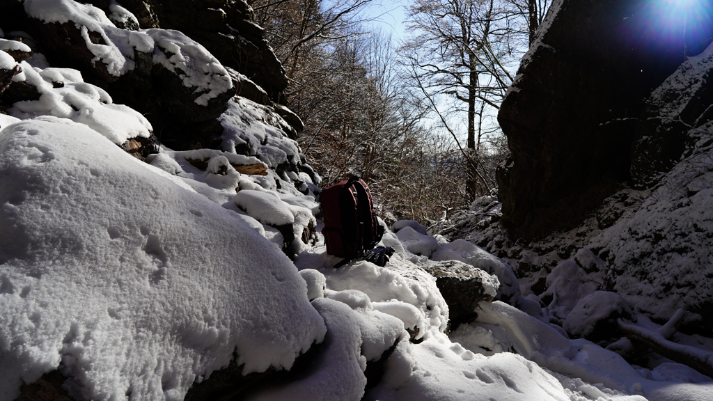 リュックと雪