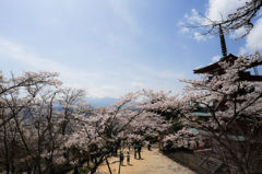 富士山と桜と五重塔
