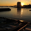 港の夕陽