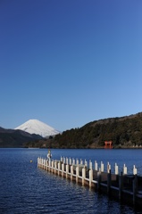 芦ノ湖から望む富士