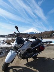 愛車と富士山