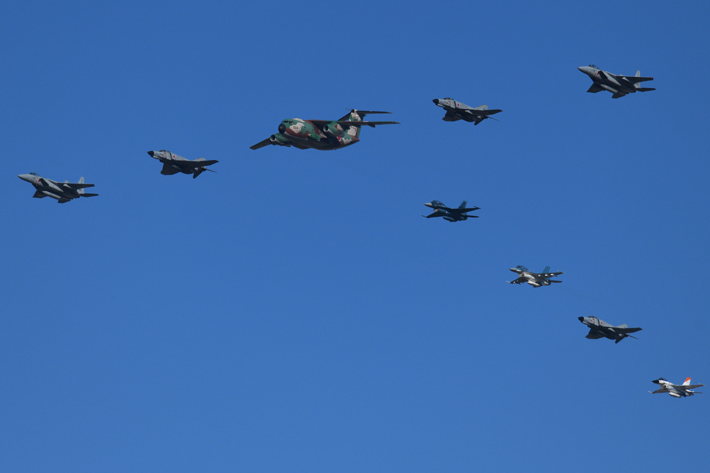 岐阜基地航空祭2019予行　異機種大編隊