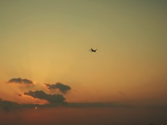 洋上からの夕空