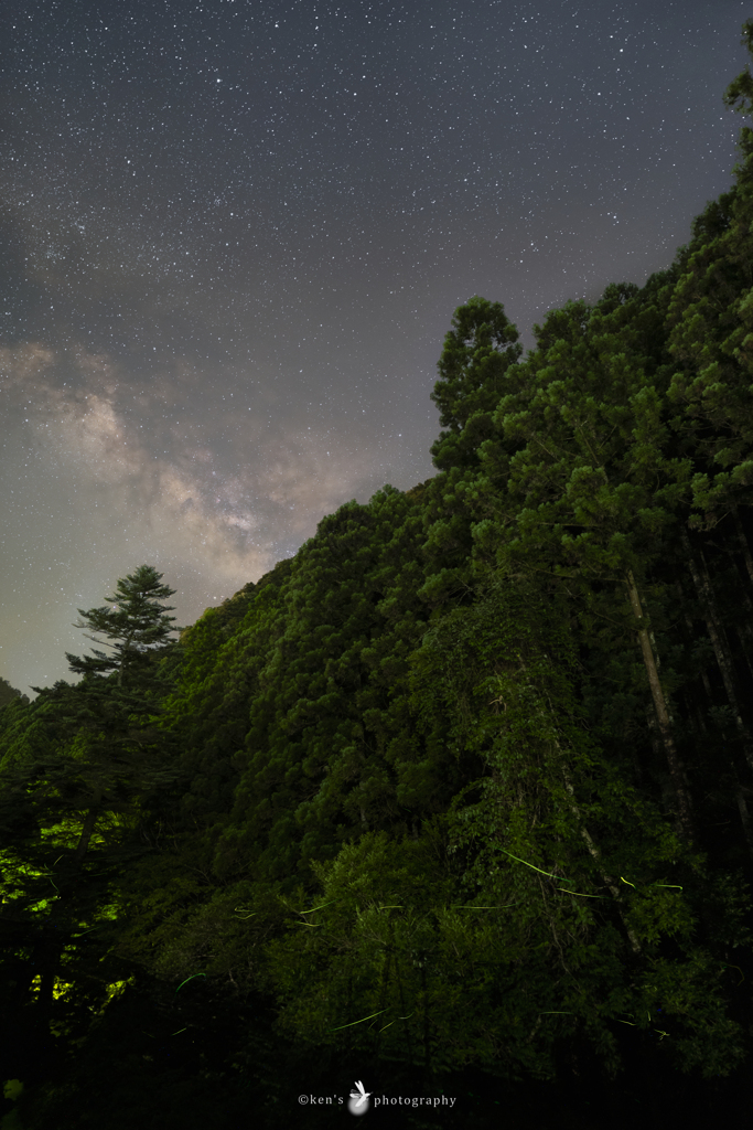 星空の下で