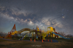 星空が見える公園で