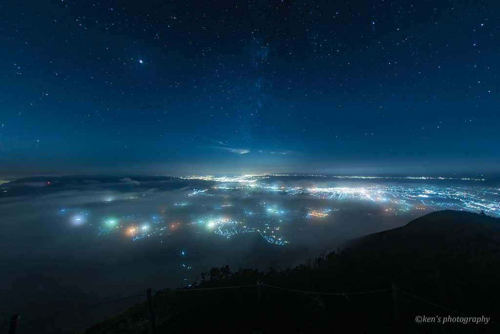 色付きの雲海に出会えた夜