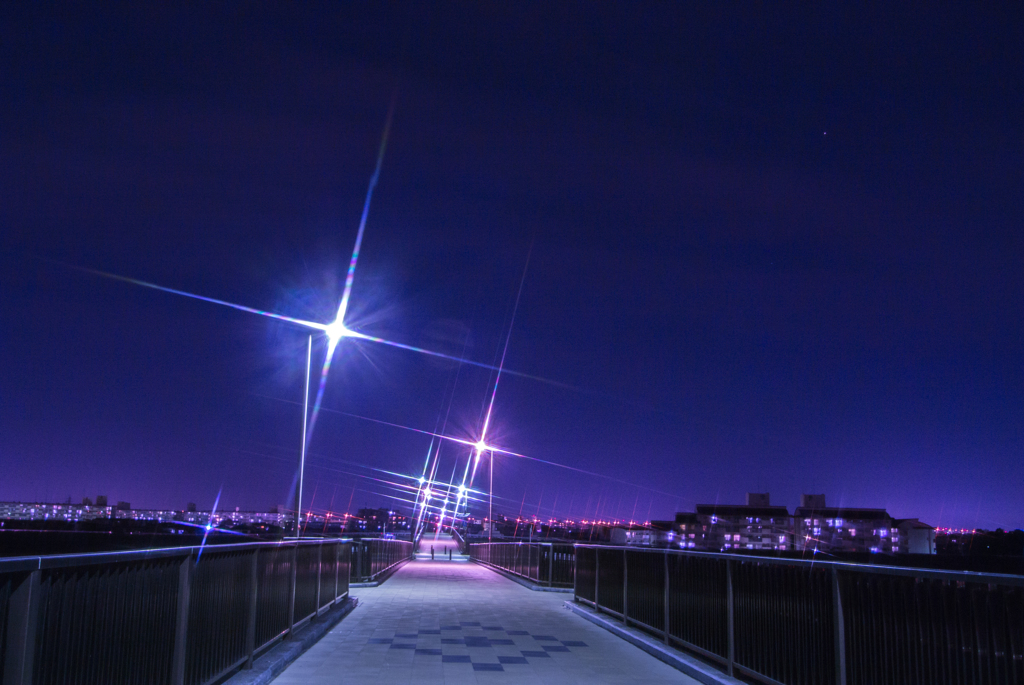 夜のふれあい橋-1