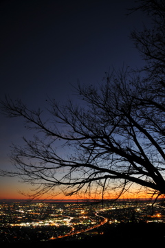 夕焼けと夜景