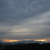 夕暮れの富士山と丹沢山塊