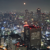 汐留夜景 月と