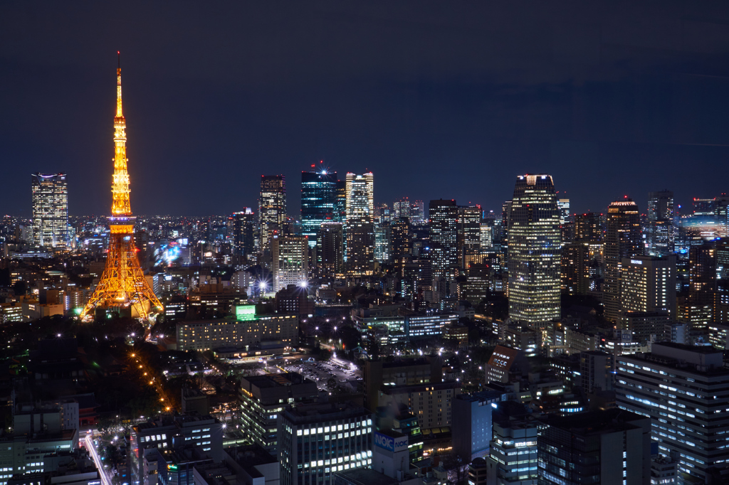 東京タワーと六本木方面