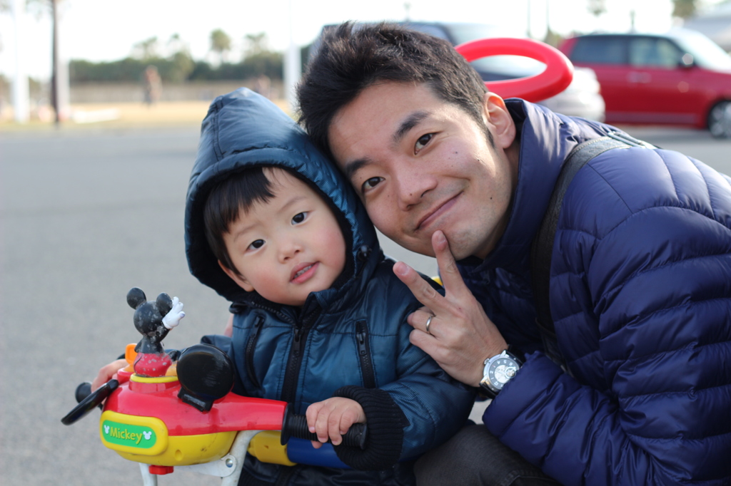 息子とツーショット