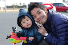 息子とツーショット