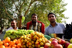 Guys of a fruit shop in Delhi
