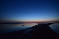 高田港の夕暮れ