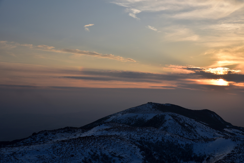 くじゅう連山の夕日