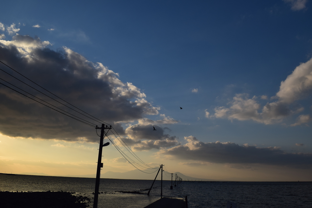 長田部海岸の沈み橋③