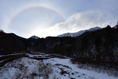 伯耆大山とハロを見上げて