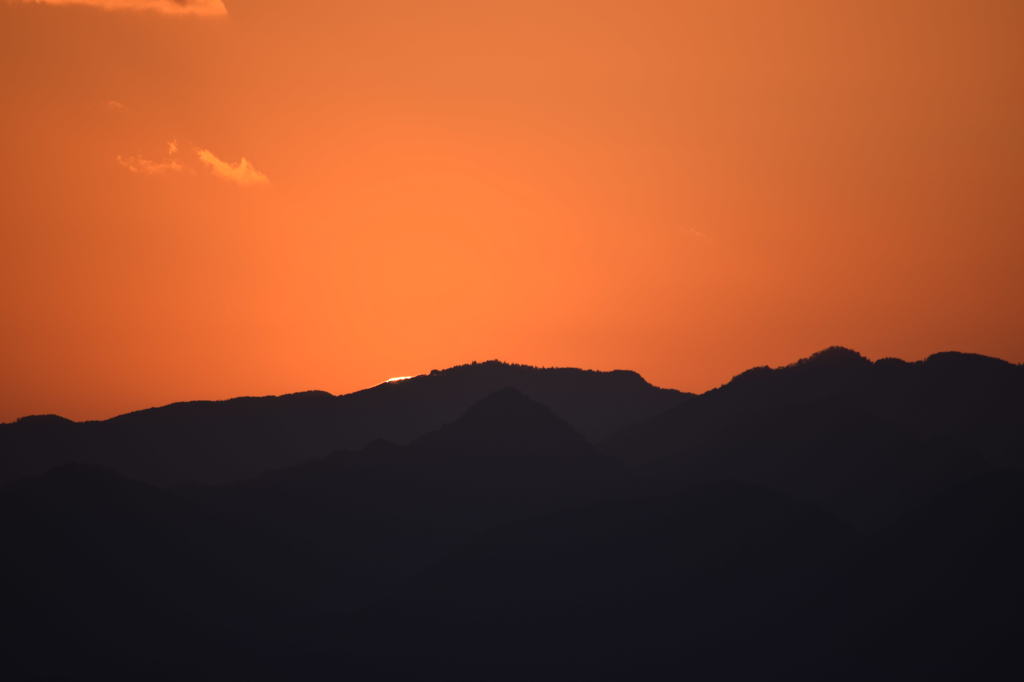 八面山からの夕焼け