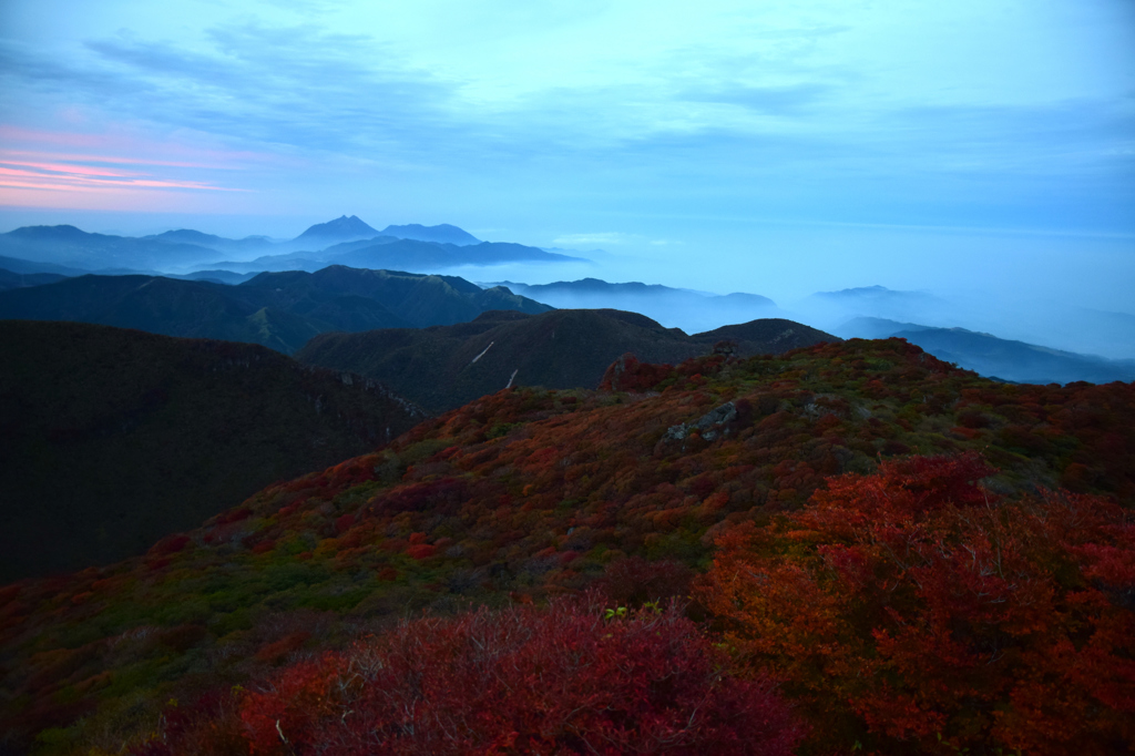 夕暮れの大船山