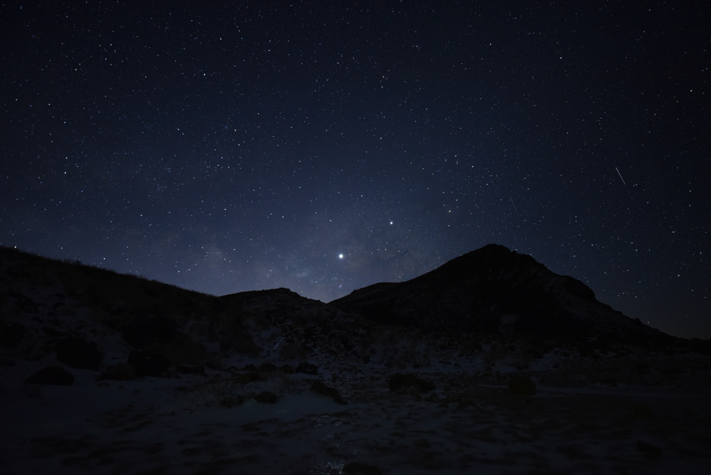 久住山と星空