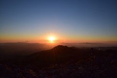 久住山からの夕日