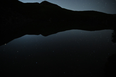 御池に写る星空