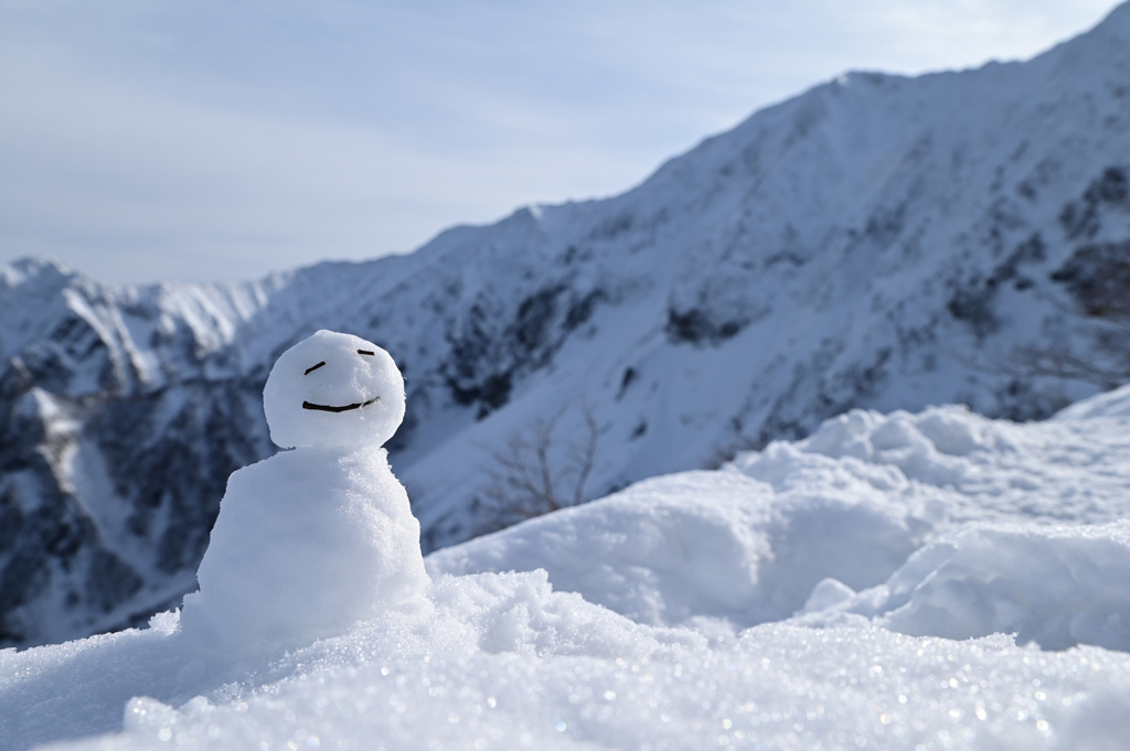 北壁と雪だるま