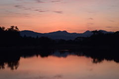 薦神社の夕焼け