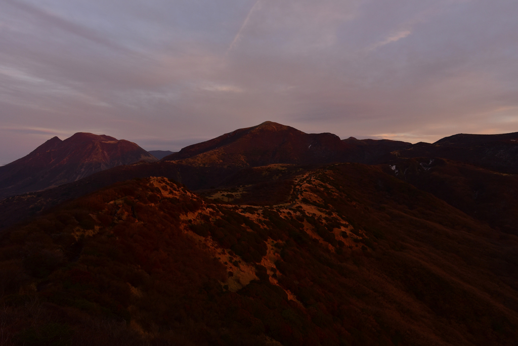 夕焼けに染まる
