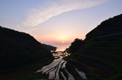 浜野浦棚田の夕焼け