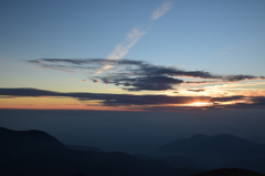 星生山から望む夕焼け