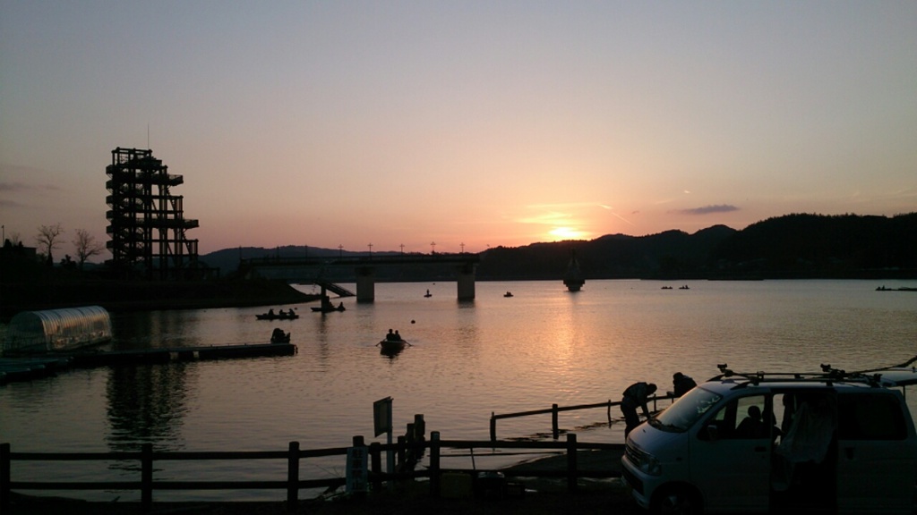 高滝湖からの夕焼け
