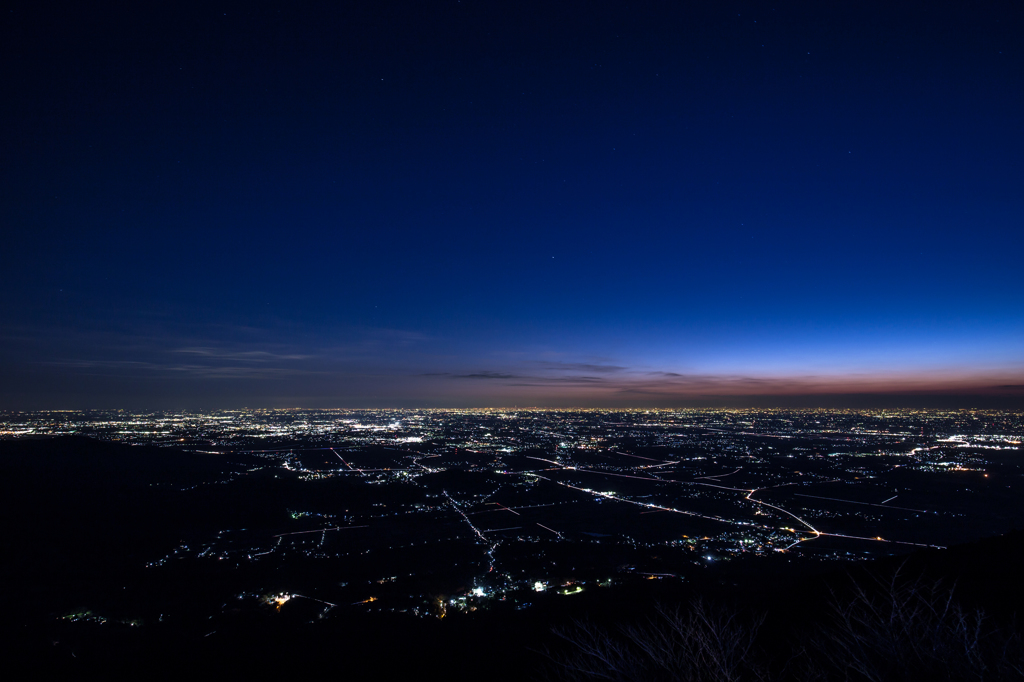 筑波山　夜の始まり