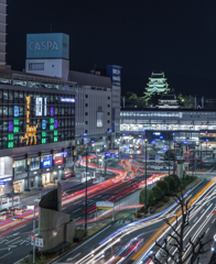 福山城と駅。。。