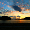 仙酔島から見た夕日
