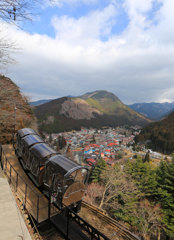 洞川の街と大峯山