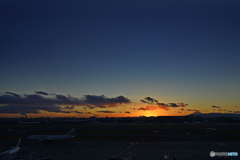 冬・夕暮れ・羽田空港----④