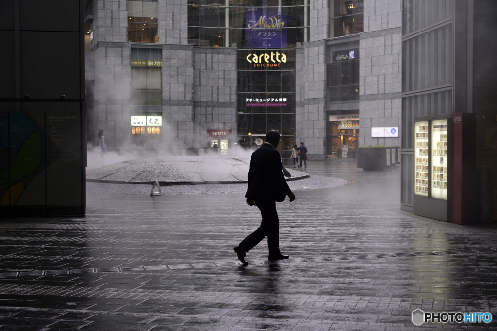 雨なのに・・・