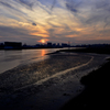 いつもの河口の夕景