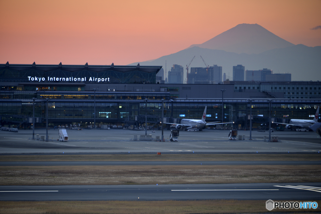 1月17時頃の富士山