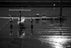 夜・雨・空港
