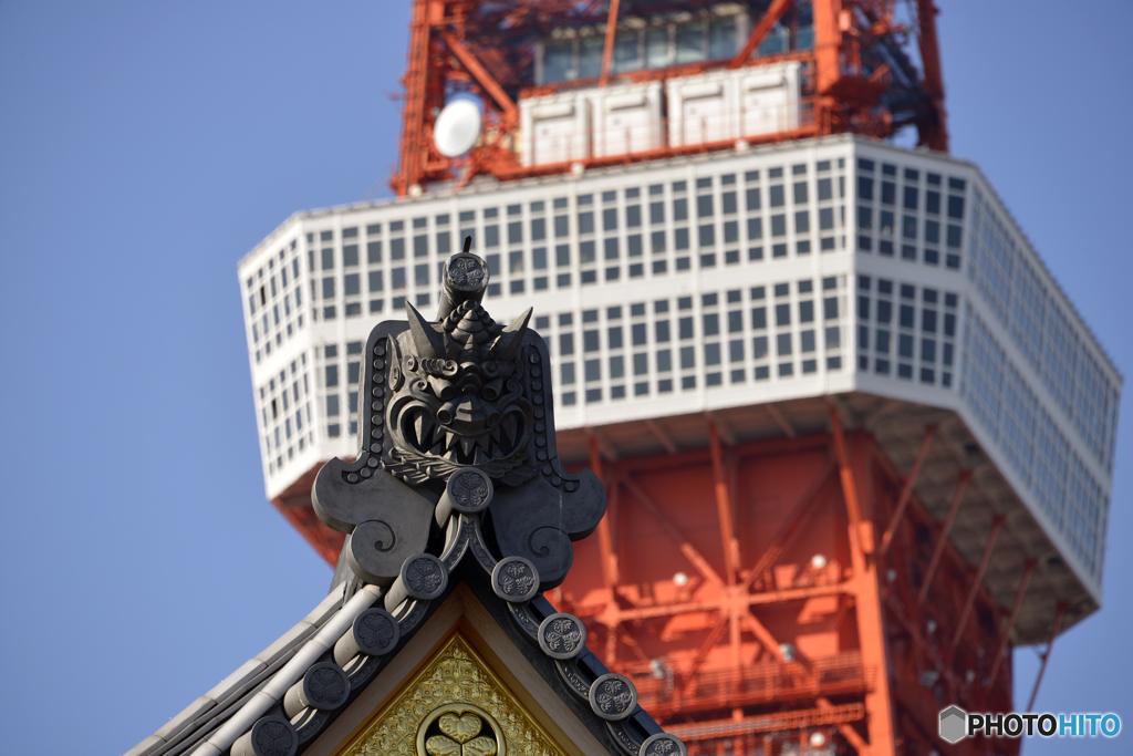鬼瓦と東京タワー