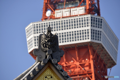 鬼瓦と東京タワー